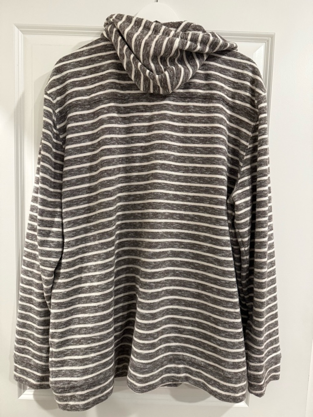 Johnnie-O Chase Full Zip Stripe Hoodie in Havana Coastal Casual Grey Lounge XXL - Picture 6 of 8